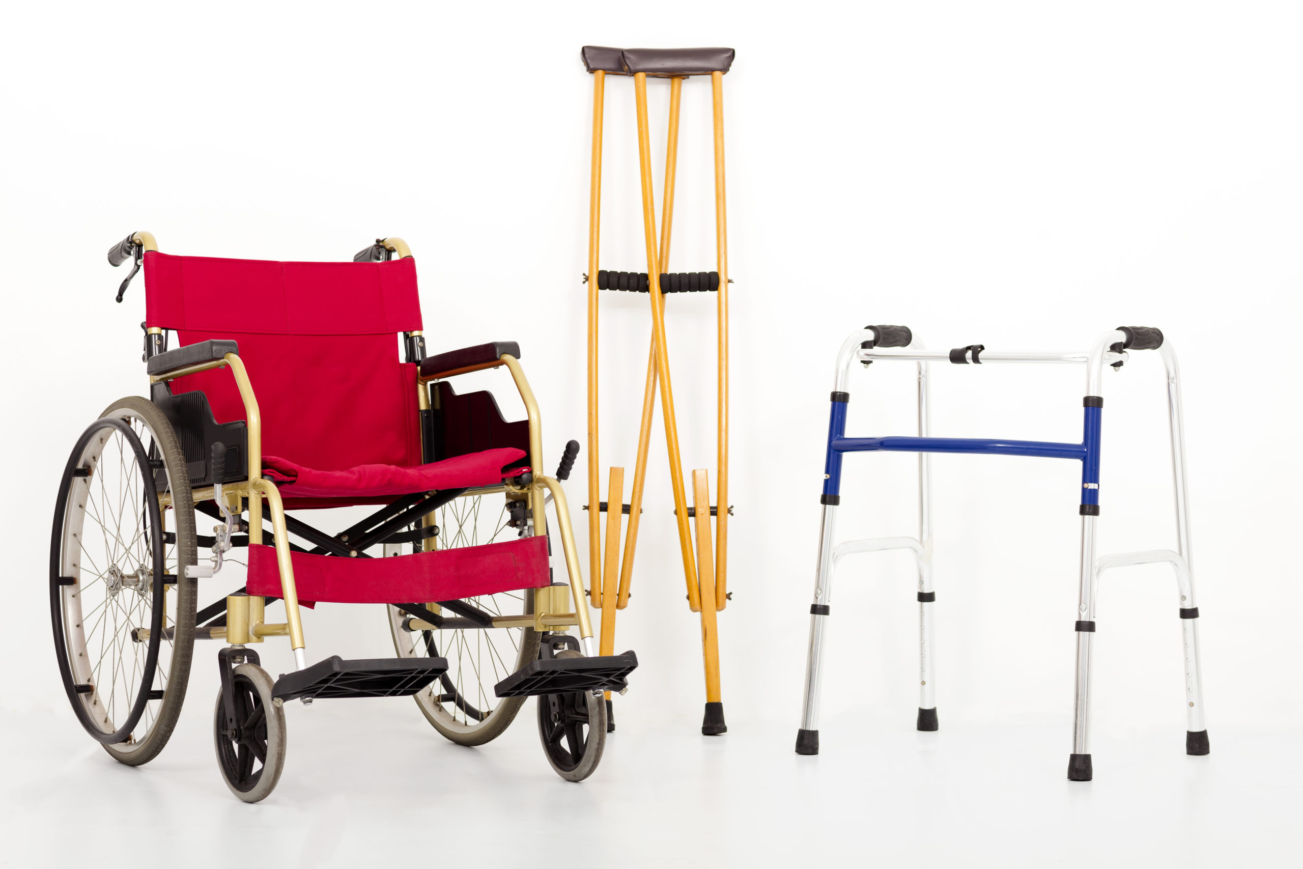 Wheelchair,crutches,And,Mobility,Aids.,Isolated,On,White,Background